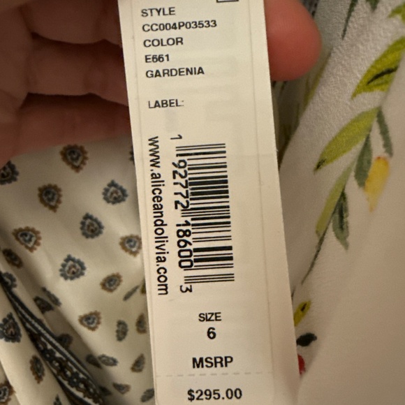 NWT Alice + Olivia Harmony Slip Floral midi dress in Gardenia - size 6 - Picture 10 of 10